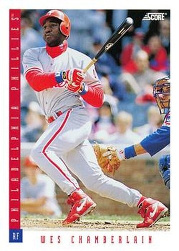 #168 Wes Chamberlain - Philadelphia Phillies - 1993 Score Baseball