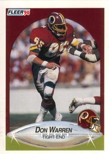 #168 Don Warren - Washington Redskins - 1990 Fleer Football
