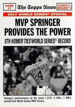 #168 MVP Springer Provides the Power George Springer - Houston Astros - 2018 Topps Heritage Baseball