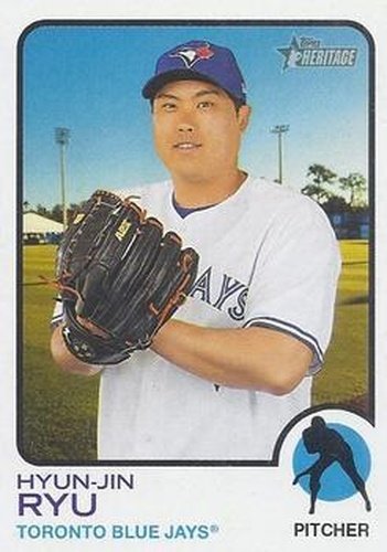 #168 Hyun-Jin Ryu - Toronto Blue Jays - 2022 Topps Heritage Baseball