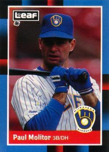 #168 Paul Molitor - Milwaukee Brewers - 1988 Leaf Baseball