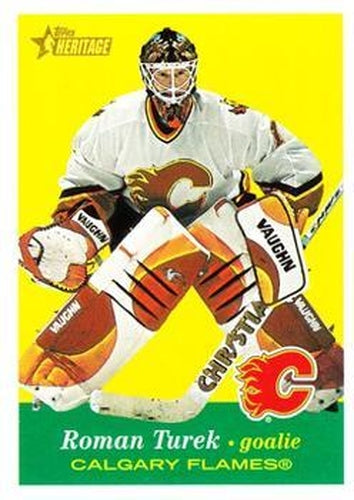 #168 Roman Turek - Calgary Flames - 2001-02 Topps Heritage Hockey