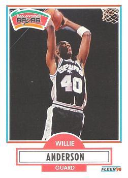 #168 Willie Anderson - San Antonio Spurs - 1990-91 Fleer Basketball