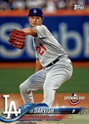 #168 Yu Darvish - Los Angeles Dodgers - 2018 Topps Opening Day Baseball