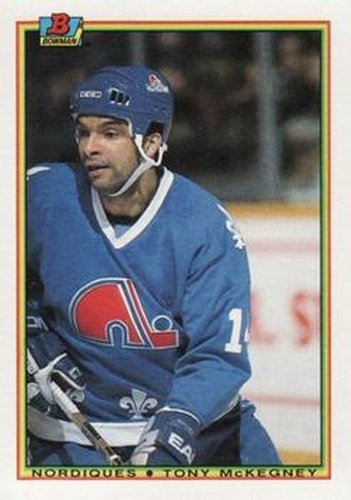 #168 Tony McKegney - Quebec Nordiques - 1990-91 Bowman Hockey
