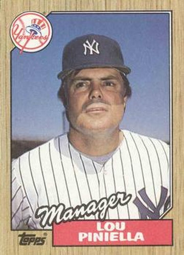 #168 Lou Piniella - New York Yankees - 1987 Topps Baseball