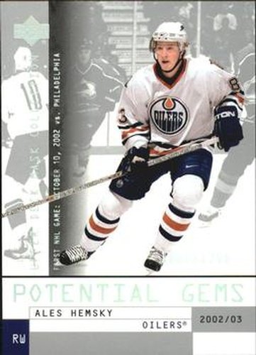 #168 Ales Hemsky - Edmonton Oilers - 2002-03 Upper Deck Mask Collection Hockey