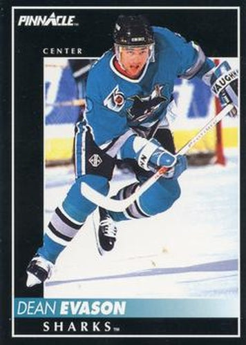#169 Dean Evason - San Jose Sharks - 1992-93 Pinnacle Canadian Hockey