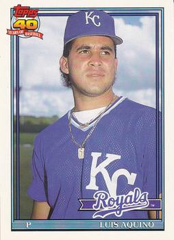 #169 Luis Aquino - Kansas City Royals - 1991 O-Pee-Chee Baseball