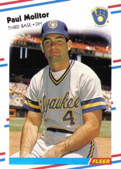 #169 Paul Molitor - Milwaukee Brewers - 1988 Fleer Baseball
