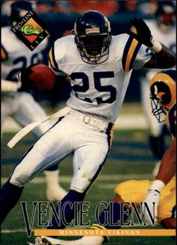 #169 Vencie Glenn - Minnesota Vikings - 1994 Pro Line Live Football