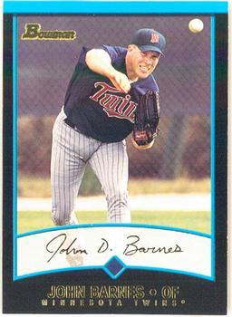 #169 John Barnes - Minnesota Twins - 2001 Bowman Baseball