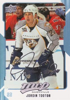 #169 Jordin Tootoo - Nashville Predators - 2008-09 Upper Deck MVP Hockey