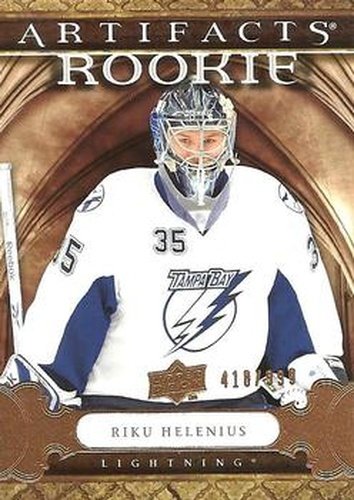 #169 Riku Helenius - Tampa Bay Lightning - 2009-10 Upper Deck Artifacts Hockey
