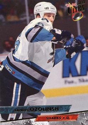 #169 Sandis Ozolinsh - San Jose Sharks - 1993-94 Ultra Hockey