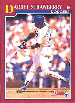 #16T Darryl Strawberry - Los Angeles Dodgers - 1991 Score Rookie & Traded Baseball