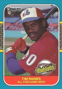 #16 Tim Raines - Montreal Expos - 1987 Donruss Highlights Baseball