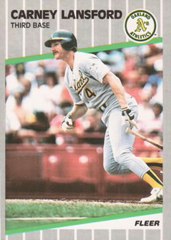 #16 Carney Lansford - Oakland Athletics - 1989 Fleer Baseball