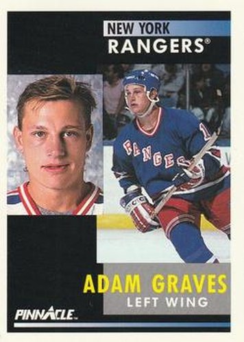 #16 Adam Graves - New York Rangers - 1991-92 Pinnacle Hockey