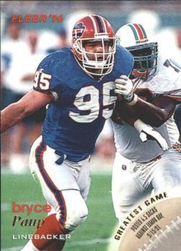 #16 Bryce Paup - Buffalo Bills - 1996 Fleer Football