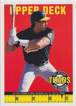 #16 Jose Canseco - Oakland Athletics - 1998 Upper Deck - Tape Measure Titans Baseball