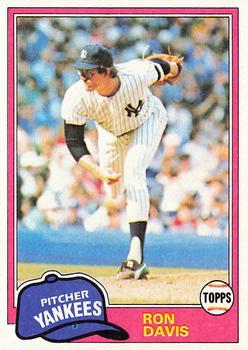 #16 Ron Davis - New York Yankees - 1981 Topps Baseball