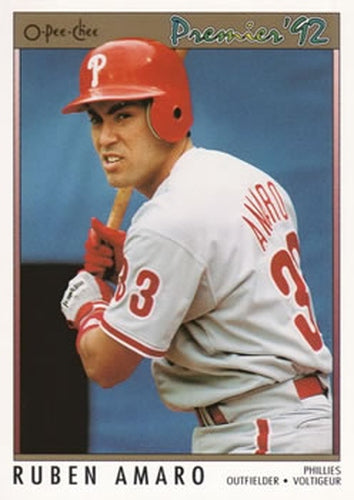 #16 Ruben Amaro Jr. - Philadelphia Phillies - 1992 O-Pee-Chee Premier Baseball