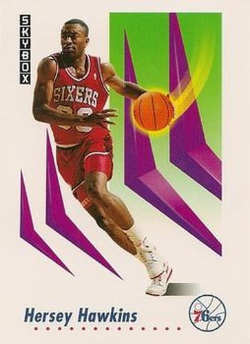 #216 Hersey Hawkins - Philadelphia 76ers - 1991-92 SkyBox Basketball