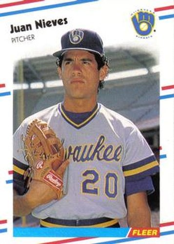 #170 Juan Nieves - Milwaukee Brewers - 1988 Fleer Baseball