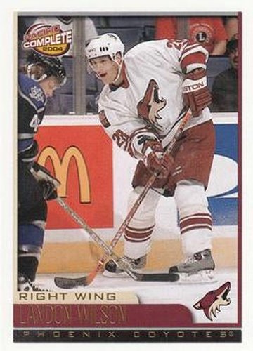 #170 Landon Wilson - Phoenix Coyotes - 2003-04 Pacific Complete Hockey