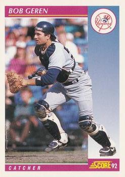 #170 Bob Geren - New York Yankees - 1992 Score Baseball