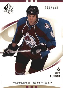 #170 Jeff Finger - Colorado Avalanche - 2007-08 SP Authentic Hockey