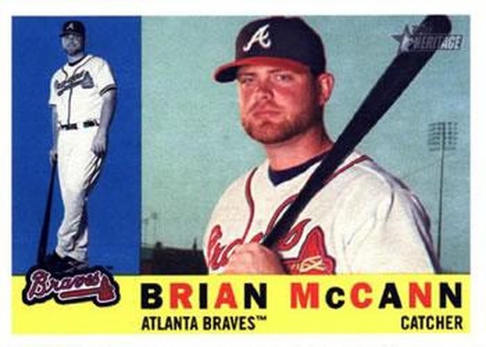 #170 Brian McCann - Atlanta Braves - 2009 Topps Heritage Baseball