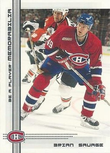#170 Brian Savage - Montreal Canadiens - 2000-01 Be a Player Memorabilia Hockey