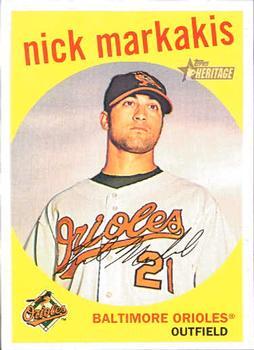 #170 Nick Markakis - Baltimore Orioles - 2008 Topps Heritage Baseball