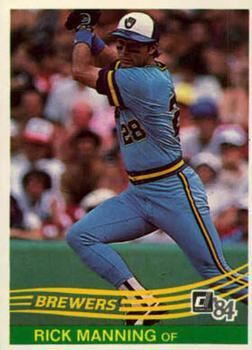 #170 Rick Manning - Milwaukee Brewers - 1984 Donruss Baseball