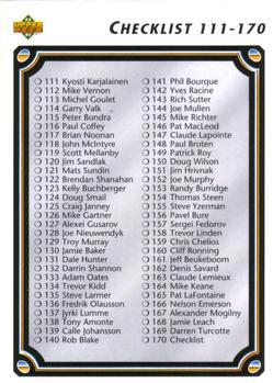 #170 Checklist 111-220 - 1992-93 Upper Deck Hockey