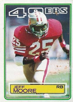 #170 Jeff Moore - San Francisco 49ers - 1983 Topps Football