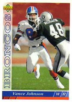 #170 Vance Johnson - Denver Broncos - 1993 Upper Deck Football