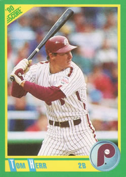 #171 Tom Herr - Philadelphia Phillies - 1990 Score Baseball