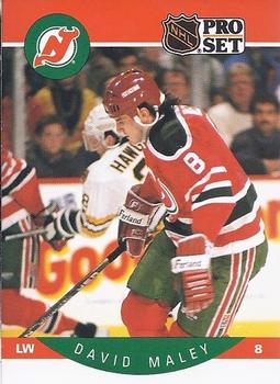 #171 David Maley - New Jersey Devils - 1990-91 Pro Set Hockey