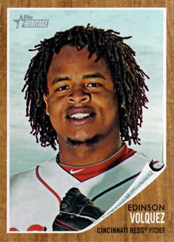 #171 Edinson Volquez - Cincinnati Reds - 2011 Topps Heritage Baseball