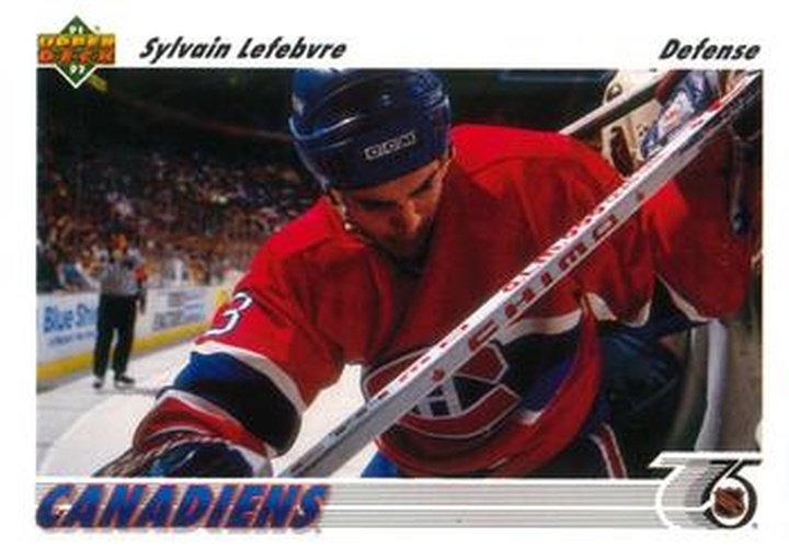 #171 Sylvain Lefebvre - Montreal Canadiens - 1991-92 Upper Deck Hockey