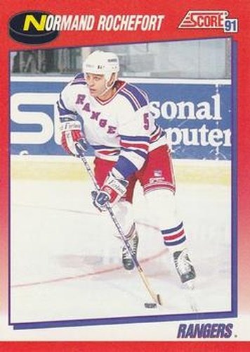 #171 Normand Rochefort - New York Rangers - 1991-92 Score Canadian Bilingual Hockey