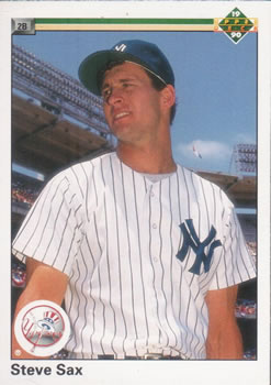 #172 Steve Sax - New York Yankees - 1990 Upper Deck Baseball