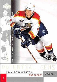 #172 Jay Bouwmeester - Florida Panthers - 2002-03 Upper Deck Mask Collection Hockey