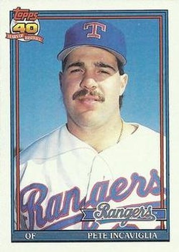 #172 Pete Incaviglia - Texas Rangers - 1991 Topps Baseball