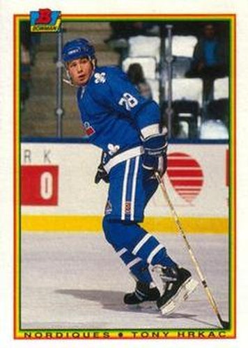 #172 Tony Hrkac - Quebec Nordiques - 1990-91 Bowman Hockey