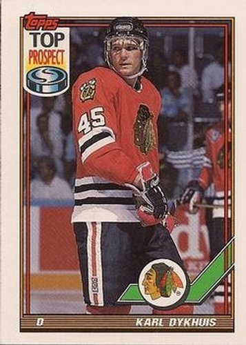 #172 Karl Dykhuis - Chicago Blackhawks - 1991-92 Topps Hockey