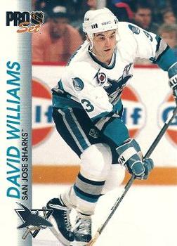 #172 David Williams - San Jose Sharks - 1992-93 Pro Set Hockey